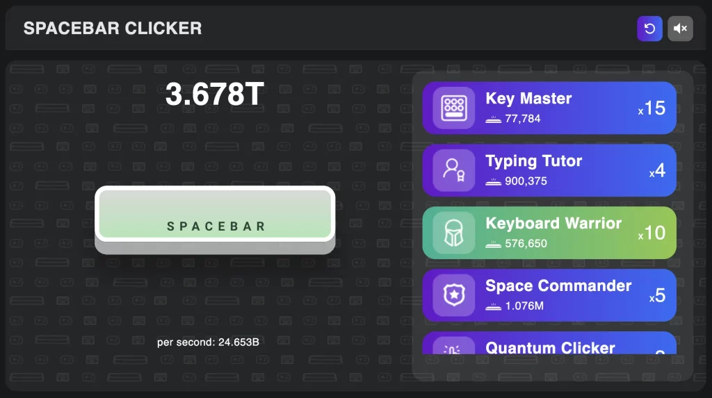 Spacebar Clicker Game for School